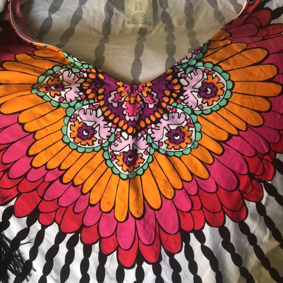 Trina Turk fringe, cover-up poncho medium - Picture 2 of 5